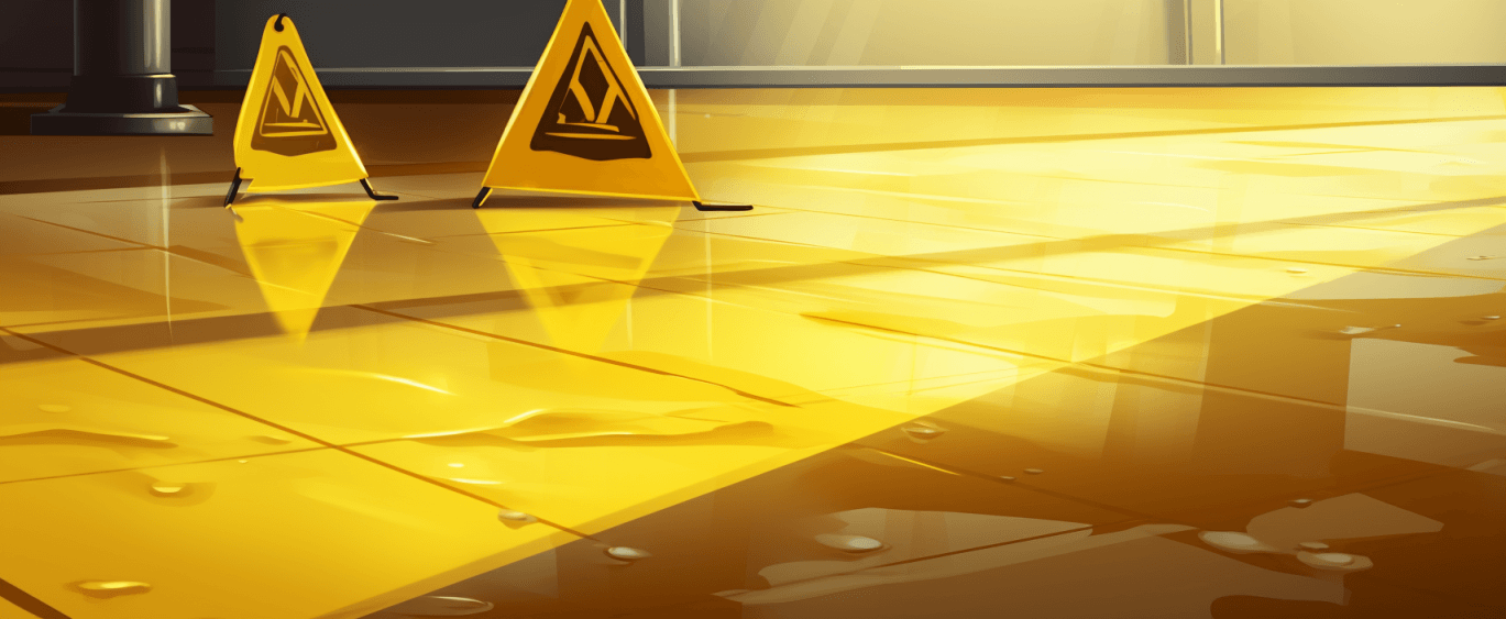 caution wet floor sign illustration for the theme of premises liability