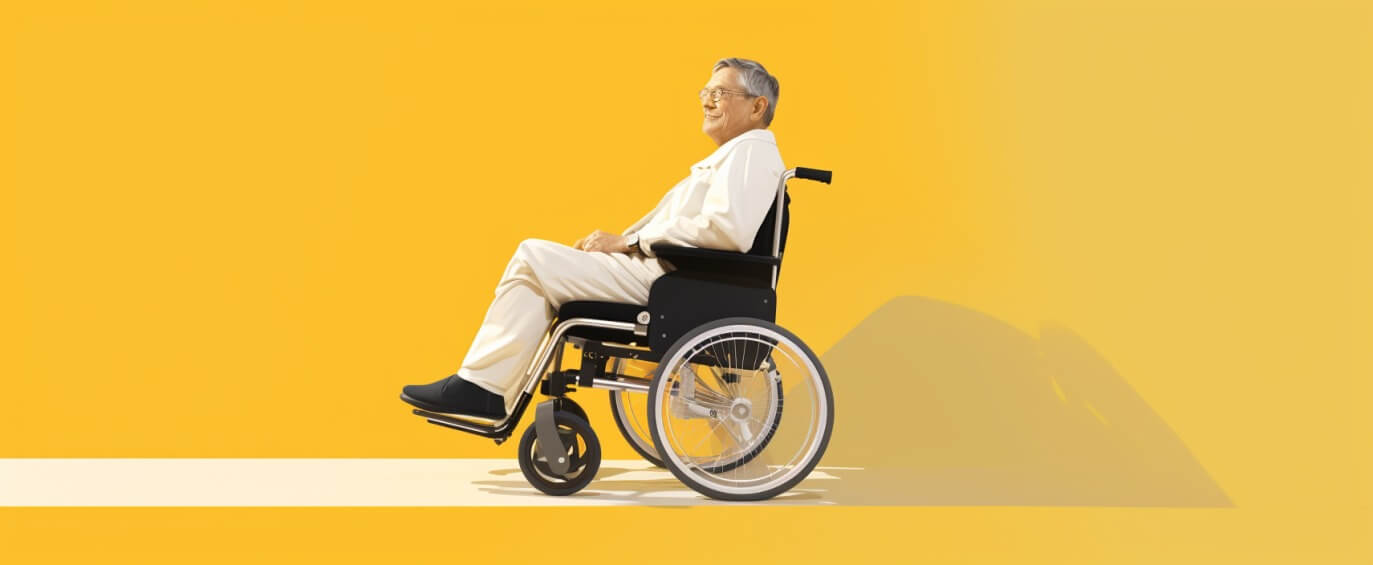 elderly man in a wheelchair experiencing nursing home abuse in california